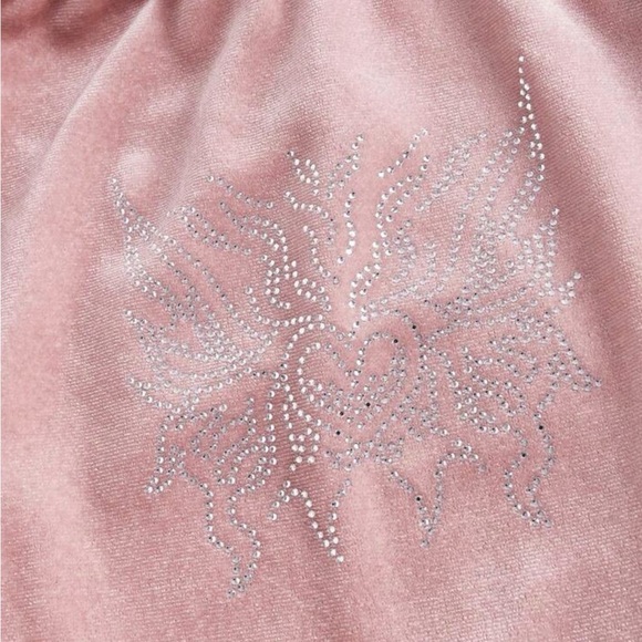 NWOT SHEIN ICON Rhinestone Drawstring Waist Velvet Flare Pants sz S - Picture 3 of 12